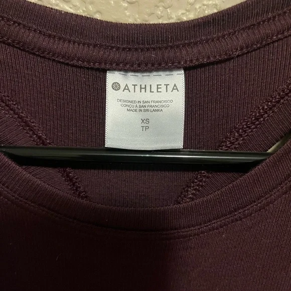 NWT Athleta Ease in Rib Tank Top - Rich Burgundy - Picture 3 of 4